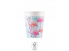 Popieriniai puodeliai "Flamingai" (200 ml/8 vnt.)